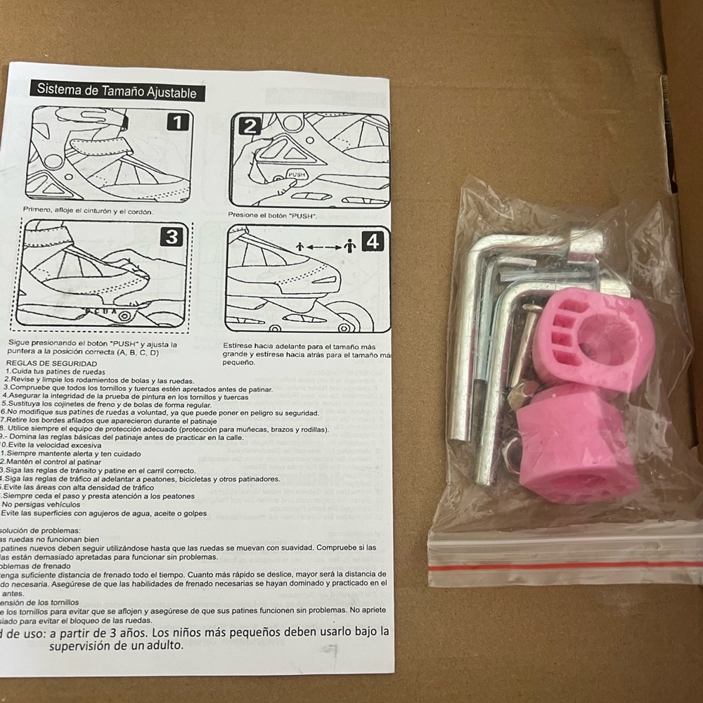 NIB Size Large Pink and White Kids/Youth Roller Skates Light Up Wheels - Picture 3 of 12